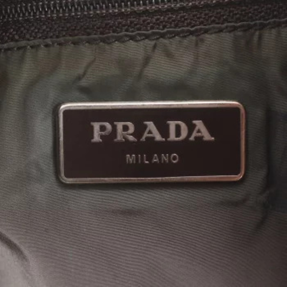 Prada Tessuto Gradient Triangle Shoulder Tote Bag Red Brown - Picture 8 of 8